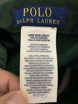 New Polo Ralph Lauren Varsity Green Cap Hat VTG Leather P Wing Tiger Jacket RRL