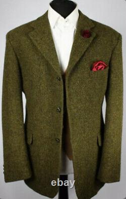 New RRL Ralph Lauren 38R Green Tweed Blazer Jacket Herringbone Hacking Polo VTG