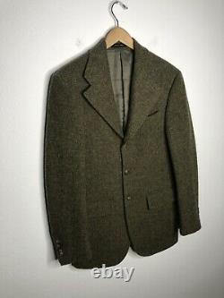 New RRL Ralph Lauren 38R Green Tweed Blazer Jacket Herringbone Hacking Polo VTG