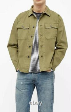New RRL Ralph Lauren Large Green Utility Shirt Jacket VTG Military Polo Rugby