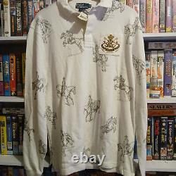 Nwt Vintage Polo Ralph Lauren 5 Horseman Equestrian Stampede Longsleeve Polo- XL