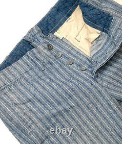 POLO RALPH LAUREN DOUBLE RL RRL 1940s BRITISH STRIPED OFFICER CHINOS PANTS $340+