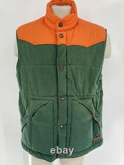 POLO RALPH LAUREN Men's Vintage Western Blaze Orange/Green Outdoor Vest XL