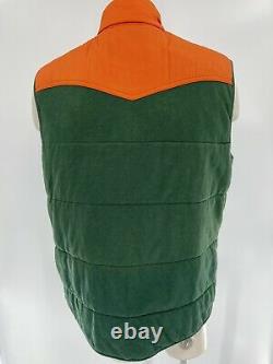 POLO RALPH LAUREN Men's Vintage Western Blaze Orange/Green Outdoor Vest XL