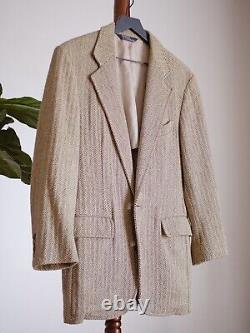 POLO RALPH LAUREN VTG Herringbone Silk Linen Blend Sport Coat 38S Made In USA