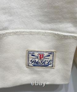 POLO RALPH LAUREN Vintage Fit Fleece Graphic Sweatshirt Size M White Men
