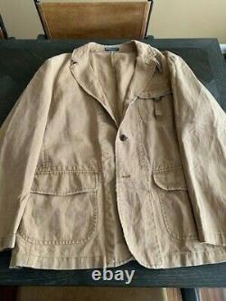 POLO RALPH LAUREN Vintage Men's Distressed Cotton Linen Safari Sportcoat Size XL