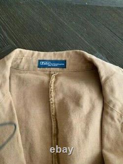 POLO RALPH LAUREN Vintage Men's Distressed Cotton Linen Safari Sportcoat Size XL