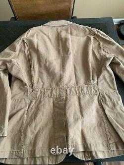 POLO RALPH LAUREN Vintage Men's Distressed Cotton Linen Safari Sportcoat Size XL