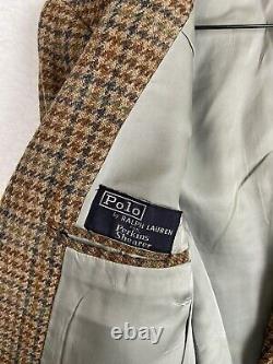 POLO RALPH LAUREN Vintage Tweed BLAZER JACKET Houndstooth Plaid Union USA Made
