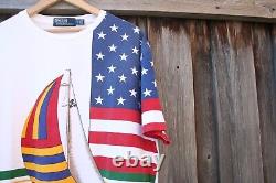POLO RALPH LAUREN vintage Limited Edition Cp-93 T-shirt In Sailboat Print Large