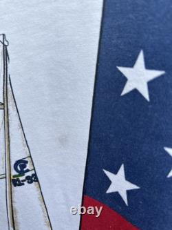 POLO RALPH LAUREN vintage Limited Edition Cp-93 T-shirt In Sailboat Print Large