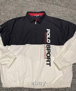 POLO SPORT Ralph Lauren Spell Out Patch Color Block Jacket 90s XXL 2XL Vintage