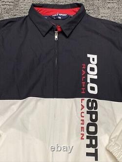 POLO SPORT Ralph Lauren Spell Out Patch Color Block Jacket 90s XXL 2XL Vintage