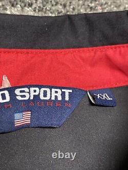 POLO SPORT Ralph Lauren Spell Out Patch Color Block Jacket 90s XXL 2XL Vintage