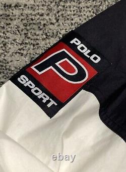 POLO SPORT Ralph Lauren Spell Out Patch Color Block Jacket 90s XXL 2XL Vintage