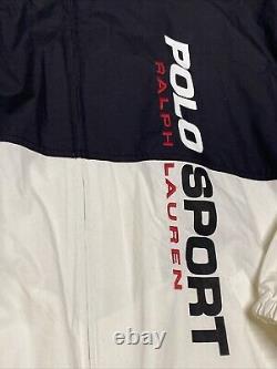 POLO SPORT Ralph Lauren Spell Out Patch Color Block Jacket 90s XXL 2XL Vintage