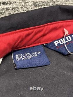 POLO SPORT Ralph Lauren Spell Out Patch Color Block Jacket 90s XXL 2XL Vintage