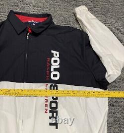 POLO SPORT Ralph Lauren Spell Out Patch Color Block Jacket 90s XXL 2XL Vintage