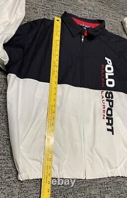 POLO SPORT Ralph Lauren Spell Out Patch Color Block Jacket 90s XXL 2XL Vintage