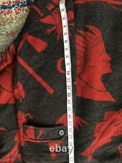 Polo Country Ralph Lauren Jacket VTG Hunting Indian Serape RRL Aztec Peacoat Red