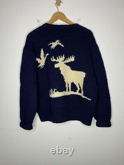 Polo Country Ralph Lauren Large Moose Sweater RRL VTG Duck Hunting Cowboy Rodeo