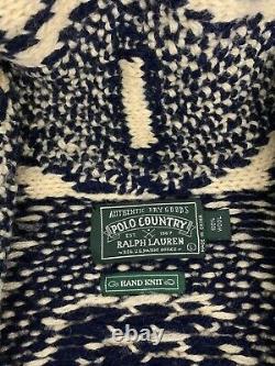 Polo Country Ralph Lauren Large VTG Cardigan Indian RRL Aztec Southwestern Rugby