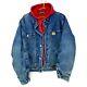 Polo Country Ralph Lauren Vintage Hooded Denim Jean Jacket Size Medium Blue Usa