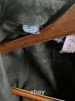 Polo Ralph Lauren 100% Suede Overshirt Vintage Black Jacket Shirt Mens Shirt XL