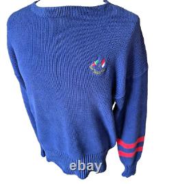 Polo Ralph Lauren 1987 Sailing Flags Embroidered Logo VINTAGE Sweater Large