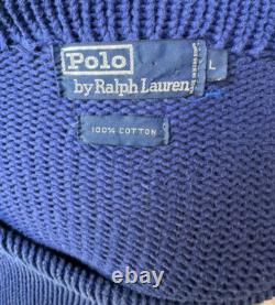 Polo Ralph Lauren 1987 Sailing Flags Embroidered Logo VINTAGE Sweater Large