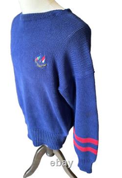 Polo Ralph Lauren 1987 Sailing Flags Embroidered Logo VINTAGE Sweater Large