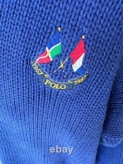 Polo Ralph Lauren 1987 Sailing Flags Embroidered Logo VINTAGE Sweater Large