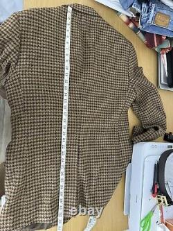 Polo Ralph Lauren 41 Long Houndstooth Blazer Jacket RRL Coat Tweed Gents VTG 42L