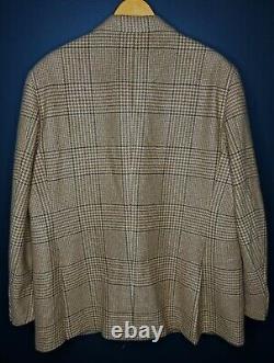 Polo Ralph Lauren 46R Blazer Jacket RRL Brown Houndstooth Cashmere VTG Coat XL