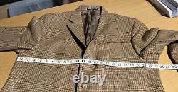 Polo Ralph Lauren 46R Blazer Jacket RRL Brown Houndstooth Cashmere VTG Coat XL