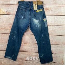 Polo Ralph Lauren Authentic Denim Vintage Classic Fit Patchwork Distressed 34/30