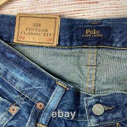 Polo Ralph Lauren Authentic Denim Vintage Classic Fit Patchwork Distressed 34/30