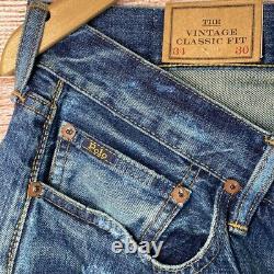 Polo Ralph Lauren Authentic Denim Vintage Classic Fit Patchwork Distressed 34/30