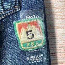 Polo Ralph Lauren Authentic Denim Vintage Classic Fit Patchwork Distressed 34/30