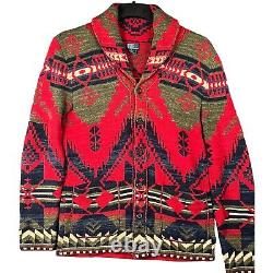 Polo Ralph Lauren Aztec Sweater Vintage Shawl Collar Boys L XL Men's XS