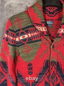 Polo Ralph Lauren Aztec Sweater Vintage Shawl Collar Boys L XL Men's XS