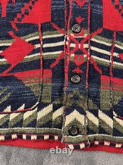 Polo Ralph Lauren Aztec Sweater Vintage Shawl Collar Boys L XL Men's XS