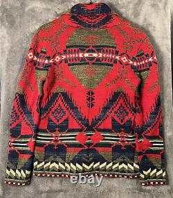 Polo Ralph Lauren Aztec Sweater Vintage Shawl Collar Boys L XL Men's XS