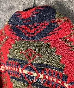 Polo Ralph Lauren Aztec Sweater Vintage Shawl Collar Boys L XL Men's XS