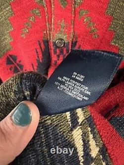 Polo Ralph Lauren Aztec Sweater Vintage Shawl Collar Boys L XL Men's XS