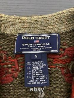 Polo Ralph Lauren Aztec Wrap Sweater RRL Serape Southwestern Navajo Cashmere VTG