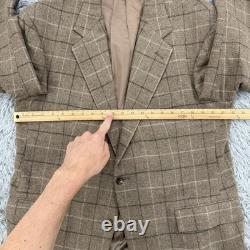 Polo Ralph Lauren Blazer Mens 41 (fits 44) Windowpane VTG Made In USA 100% Wool