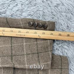 Polo Ralph Lauren Blazer Mens 41 (fits 44) Windowpane VTG Made In USA 100% Wool