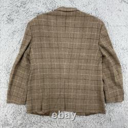 Polo Ralph Lauren Blazer Mens 41 (fits 44) Windowpane VTG Made In USA 100% Wool